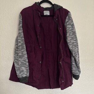 Torrid Purple and Gray Hooded Jacket